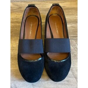 Donald J. Pliner Mary Jane Wedge Slip On Shoes Black Suede